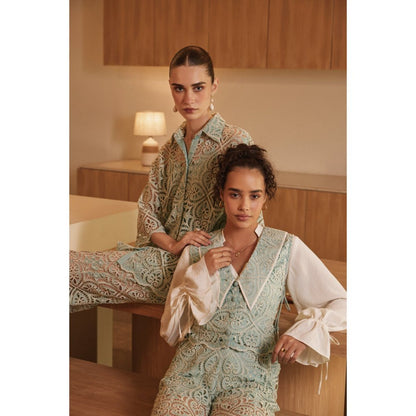 Label Deepika Nagpal Green Serena Co-Ord (Set of 3)