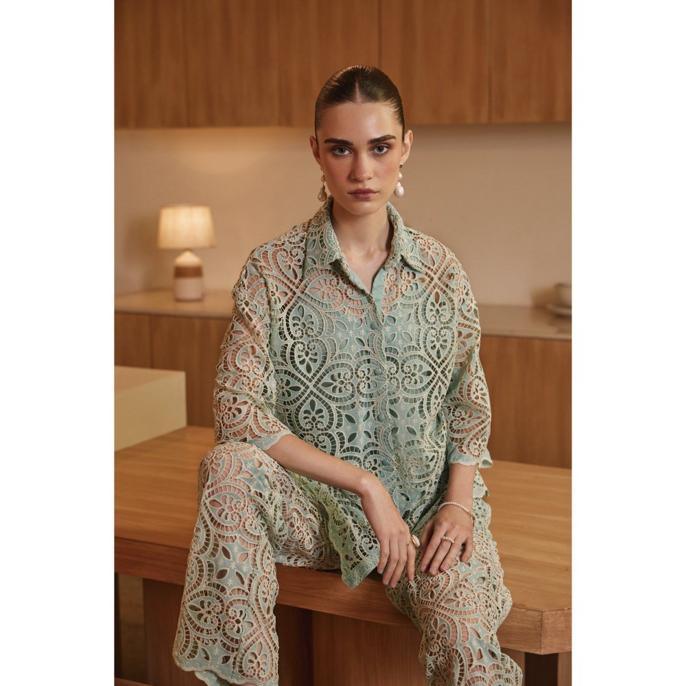 Label Deepika Nagpal Green Serena Co-Ord (Set of 3)