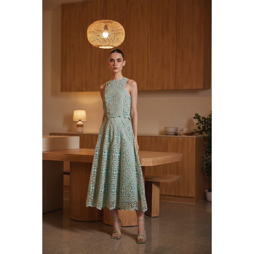 Label Deepika Nagpal Green Alena Co-Ord (Set of 2)