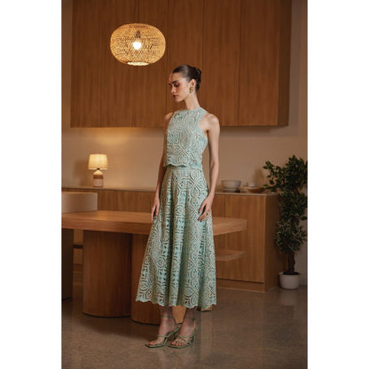 Label Deepika Nagpal Green Alena Co-Ord (Set of 2)