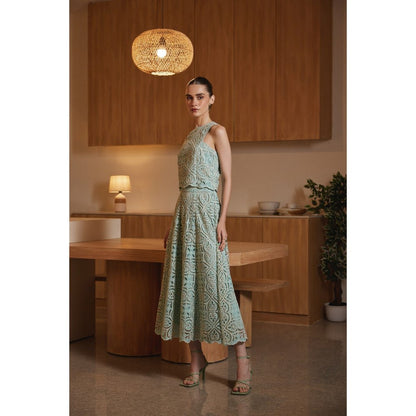 Label Deepika Nagpal Green Alena Co-Ord (Set of 2)