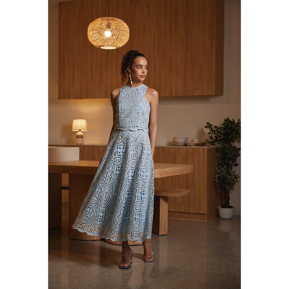 Label Deepika Nagpal Blue Alena Co-Ord (Set of 2)