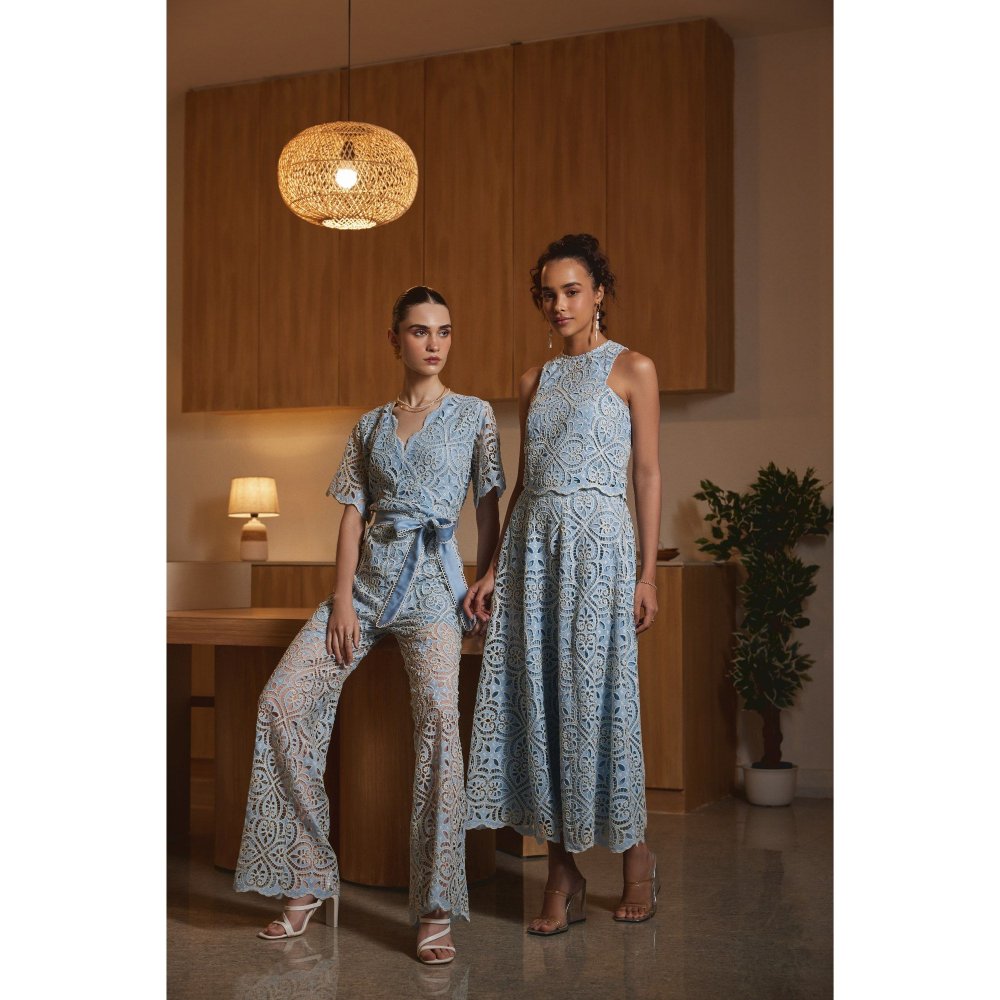 Label Deepika Nagpal Blue Alena Co-Ord (Set of 2)