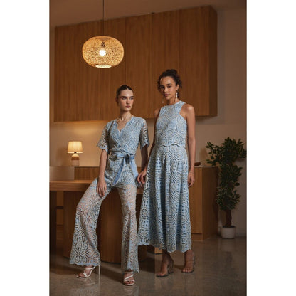 Label Deepika Nagpal Blue Alena Co-Ord (Set of 2)