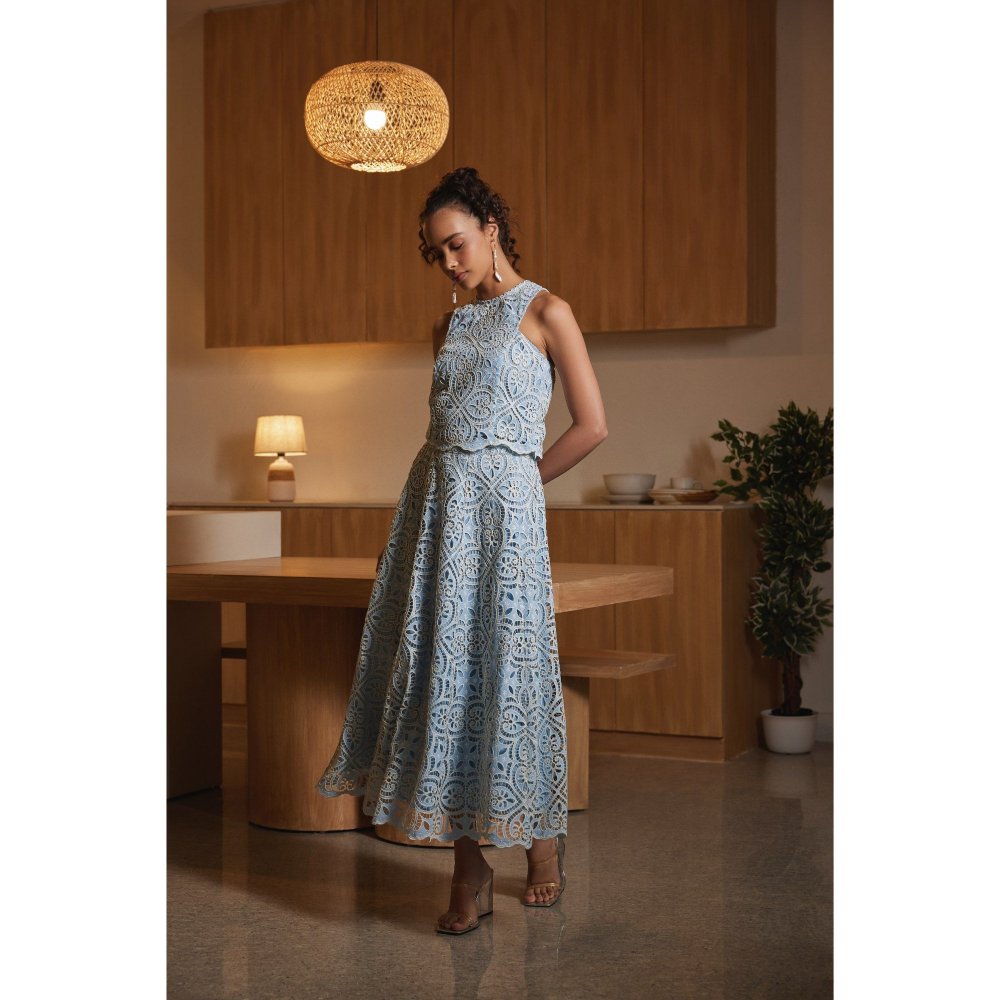 Label Deepika Nagpal Blue Alena Co-Ord (Set of 2)