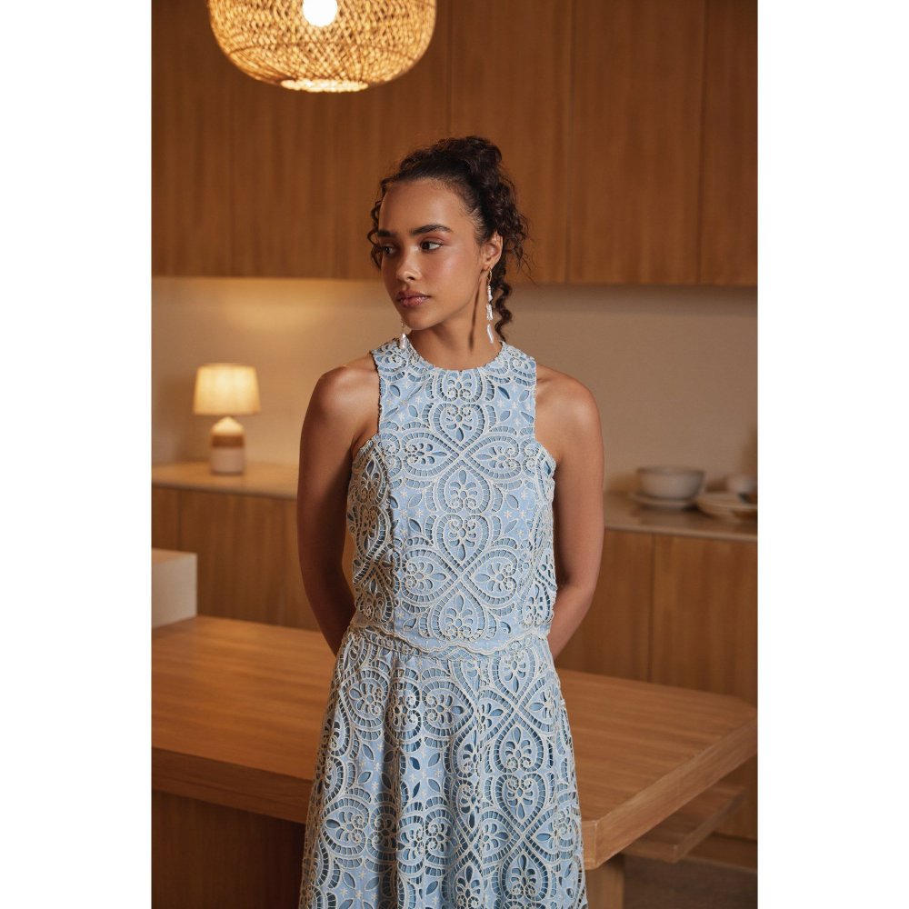 Label Deepika Nagpal Blue Alena Co-Ord (Set of 2)