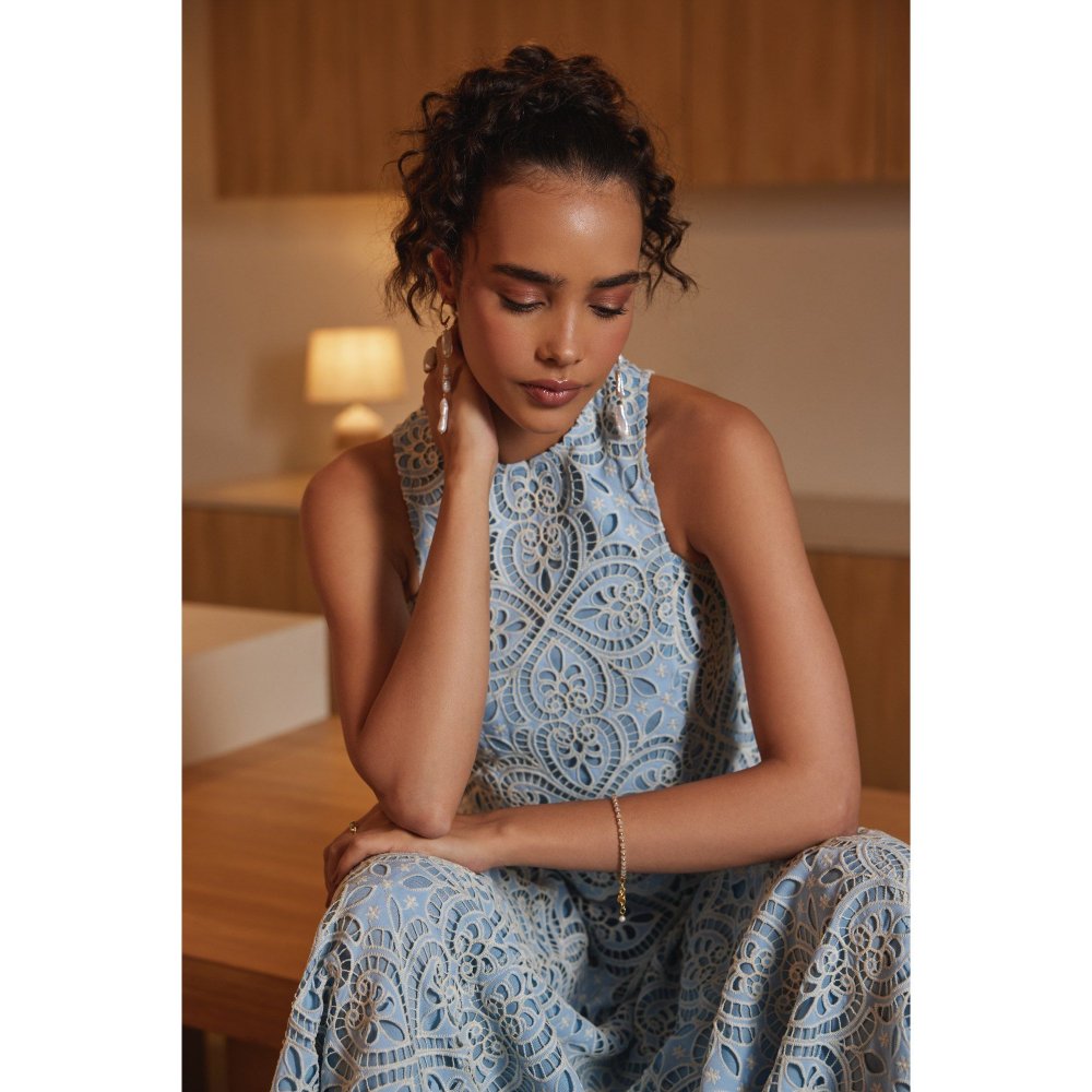 Label Deepika Nagpal Blue Alena Co-Ord (Set of 2)