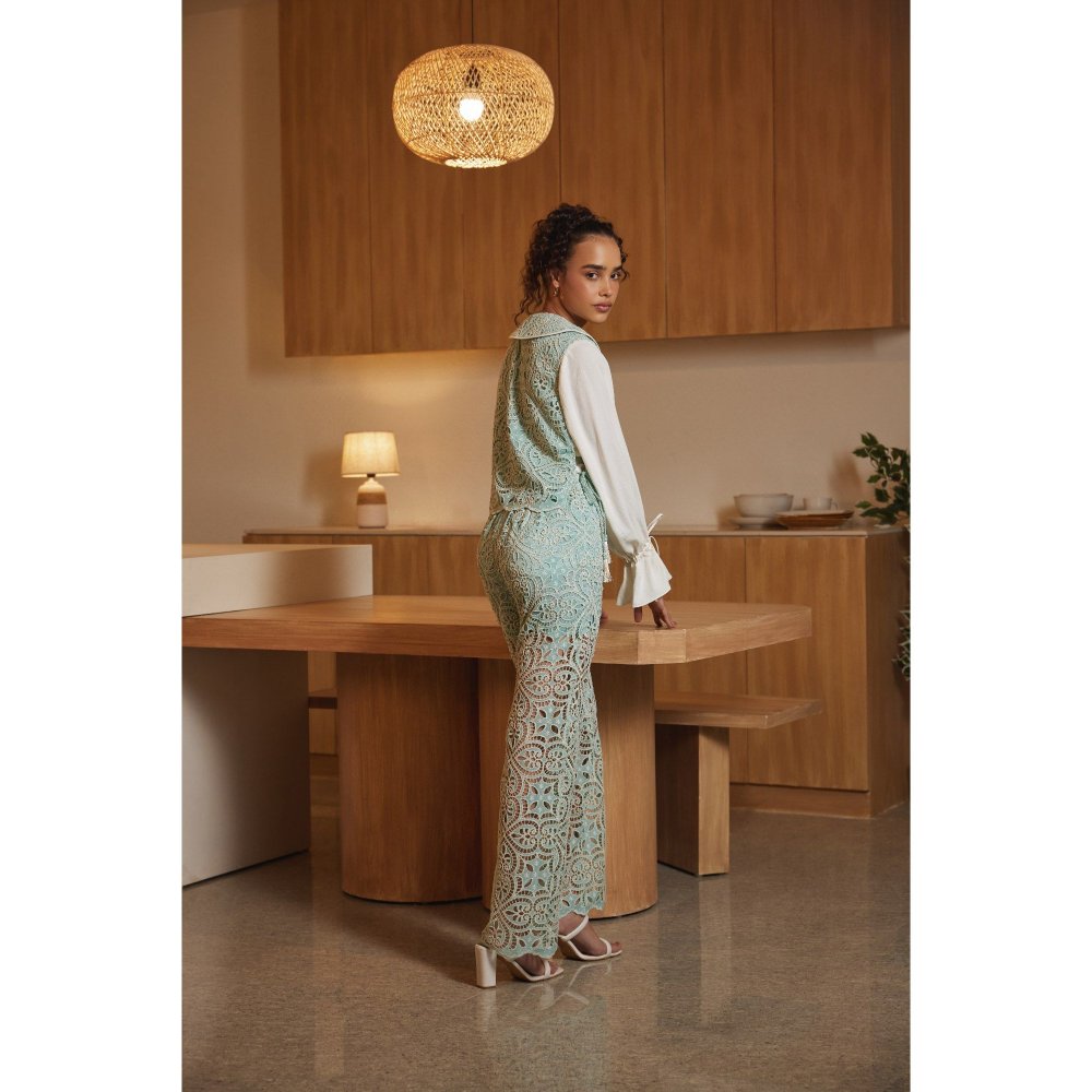 Label Deepika Nagpal Green Athena Co-Ord (Set of 3)