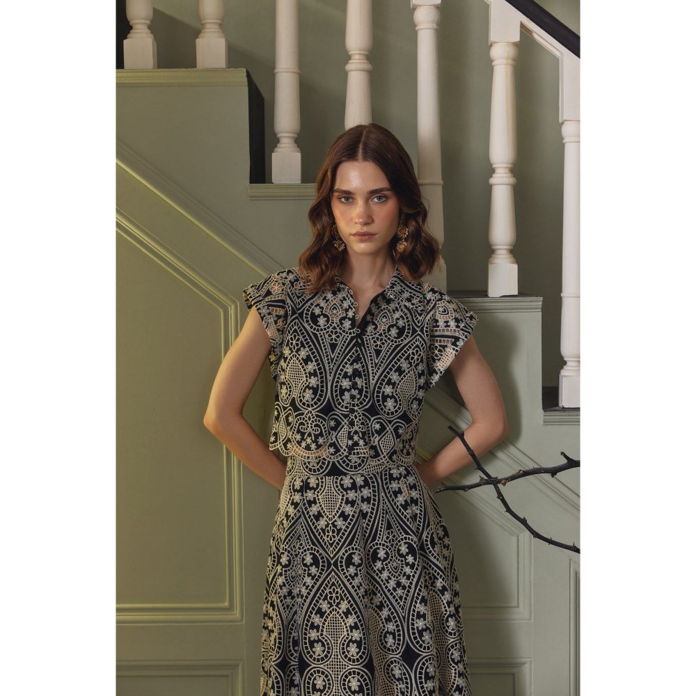 Label Deepika Nagpal Black Nina Co-Ord (Set of 2)