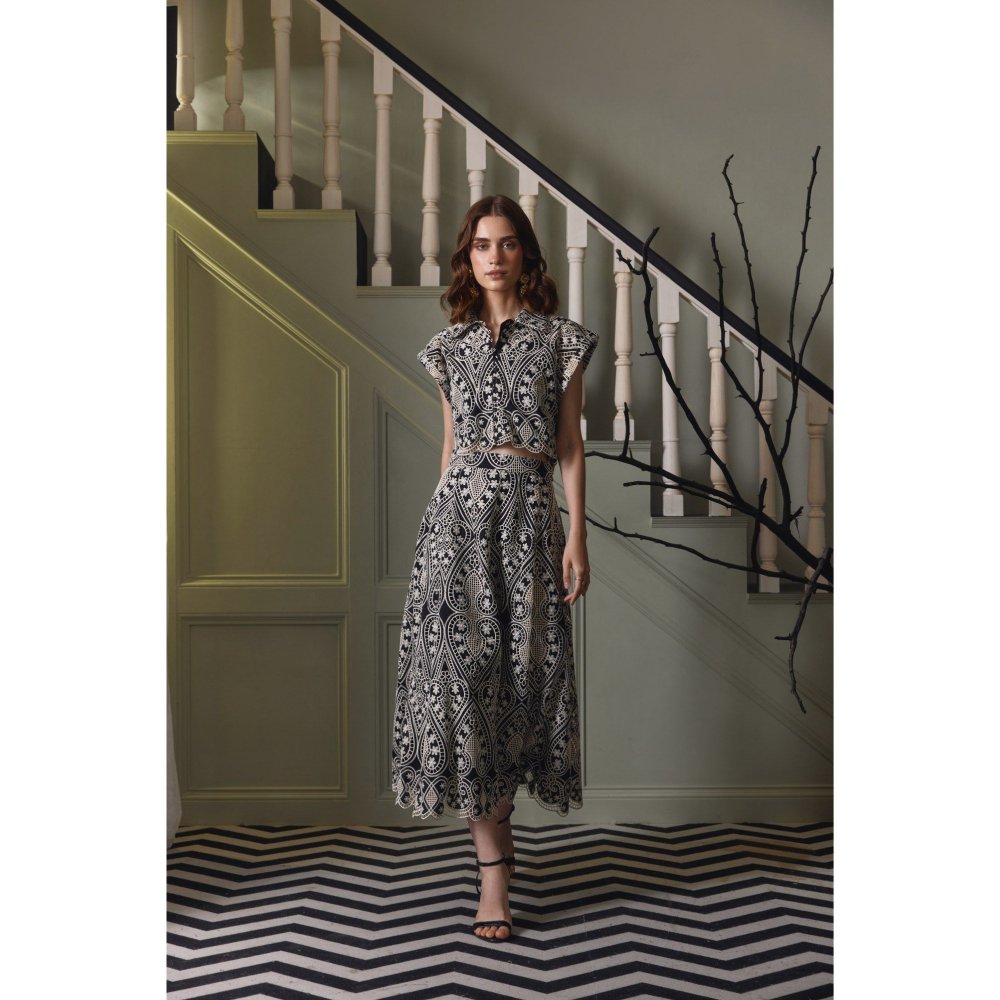 Label Deepika Nagpal Black Nina Co-Ord (Set of 2)