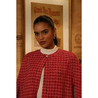 Label Deepika Nagpal Red Embroidered Arena Jacket with Shorts (Set of 2)