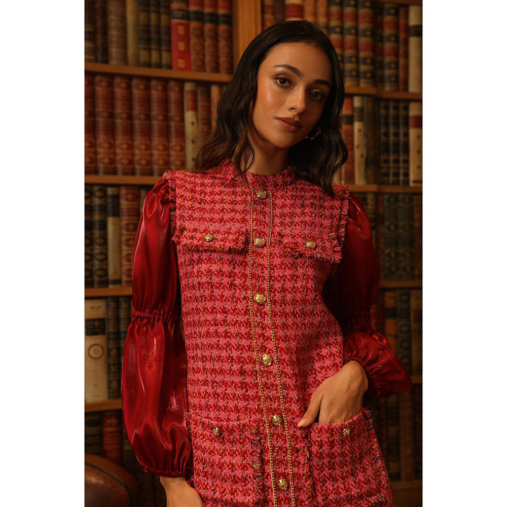 Label Deepika Nagpal Pink Embroidered Aana Mini Dress