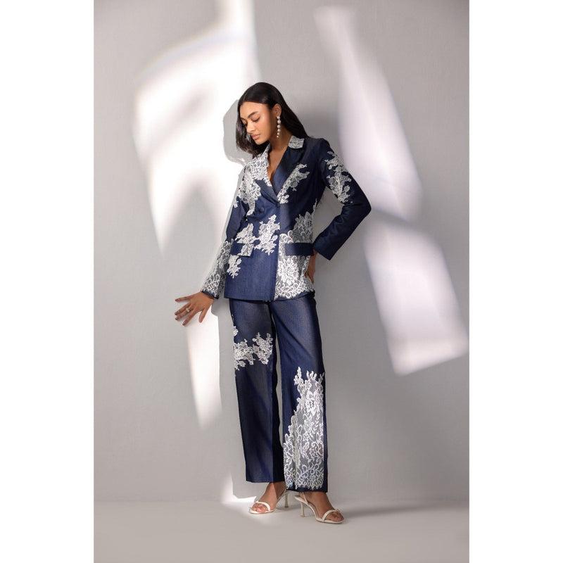 Label Deepika Nagpal Blue Nemo Embroidered Co-Ord (Set of 2)