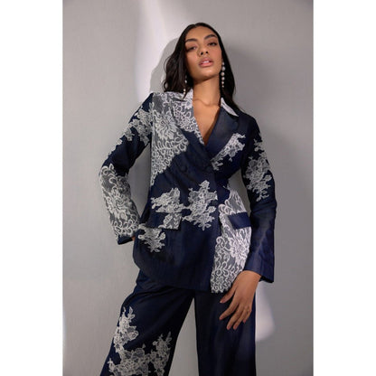 Label Deepika Nagpal Blue Nemo Embroidered Co-Ord (Set of 2)