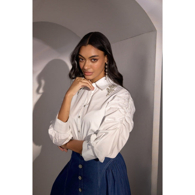 Label Deepika Nagpal Mia Solid Shirt and Skirt (Set of 2)