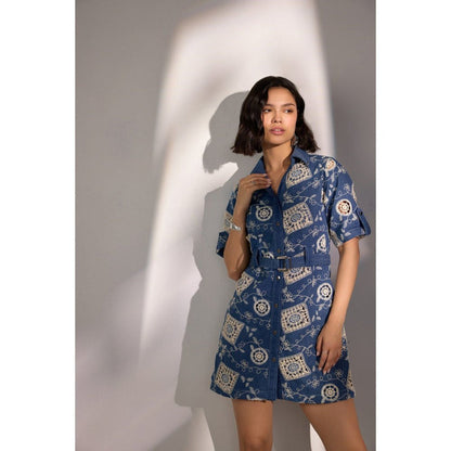 Label Deepika Nagpal Haley Embroidered Dress with Belt (Set of 2)