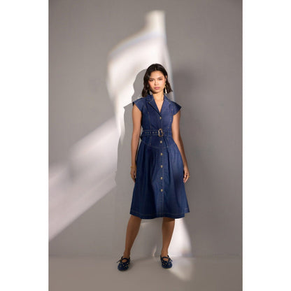 Label Deepika Nagpal Raven Solid Dress with Belt (Set of 2)