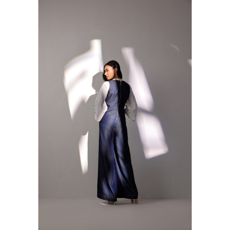 Label Deepika Nagpal Geneva Solid Jumpsuit with Shirt (Set of 2)