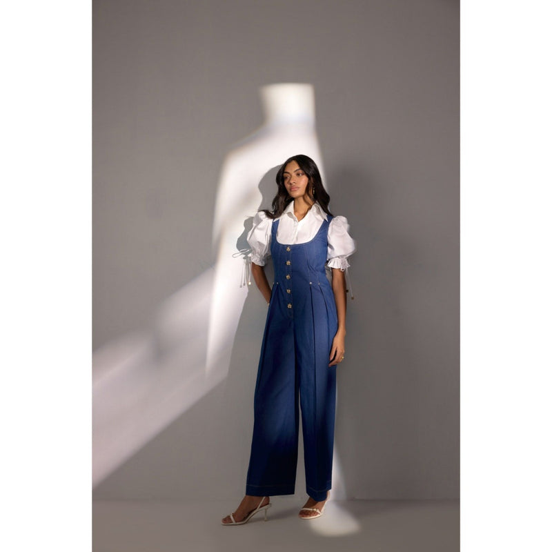 Label Deepika Nagpal Ode Solid Jumpsuit with Shirt (Set of 2)