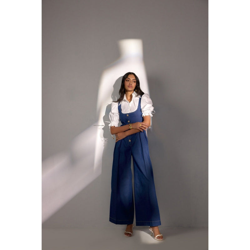 Label Deepika Nagpal Ode Solid Jumpsuit with Shirt (Set of 2)