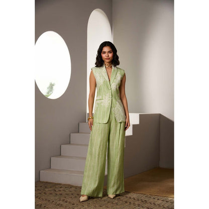 Label Deepika Nagpal Green Bronte Co-Ord (Set of 2)