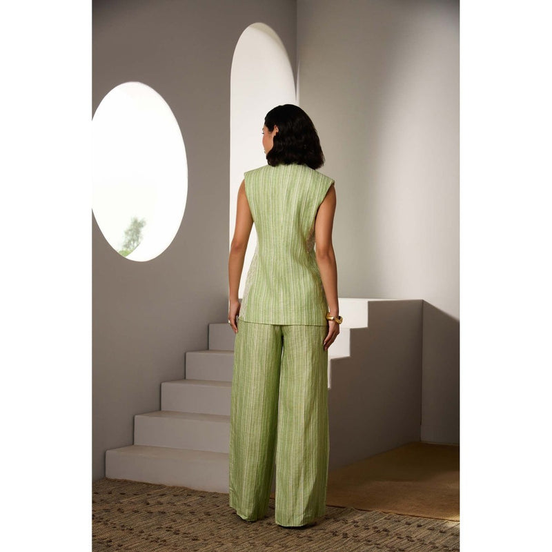 Label Deepika Nagpal Green Bronte Co-Ord (Set of 2)