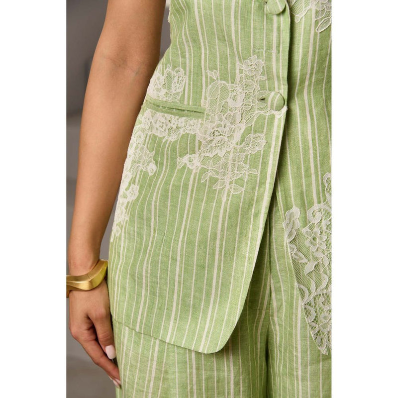 Label Deepika Nagpal Green Bronte Co-Ord (Set of 2)