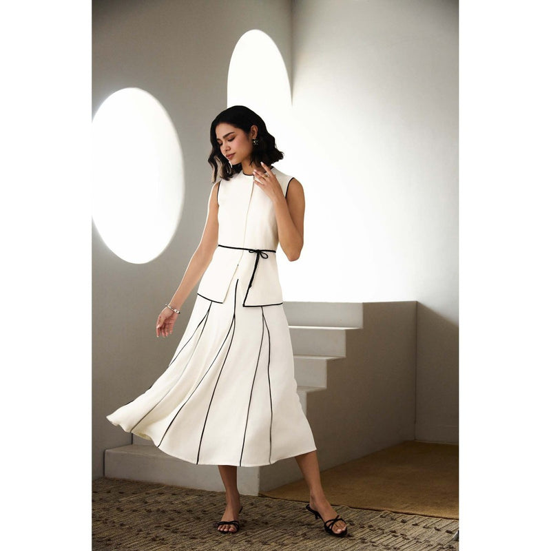 Label Deepika Nagpal Ivory Loretta Co-Ord (Set of 3)