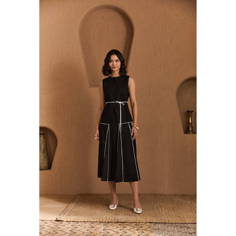 Label Deepika Nagpal Black Loretta Co-Ord (Set of 3)