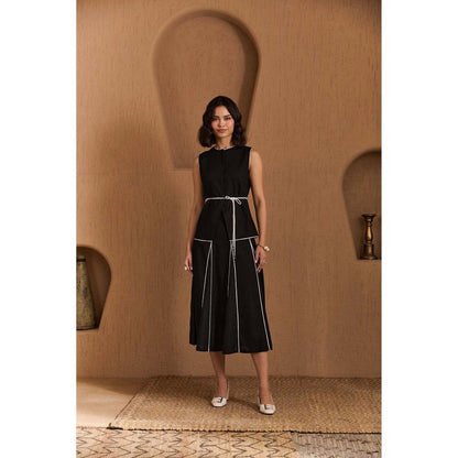 Label Deepika Nagpal Black Loretta Co-Ord (Set of 3)