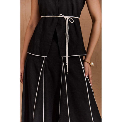 Label Deepika Nagpal Black Loretta Co-Ord (Set of 3)
