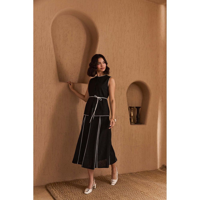 Label Deepika Nagpal Black Loretta Co-Ord (Set of 3)