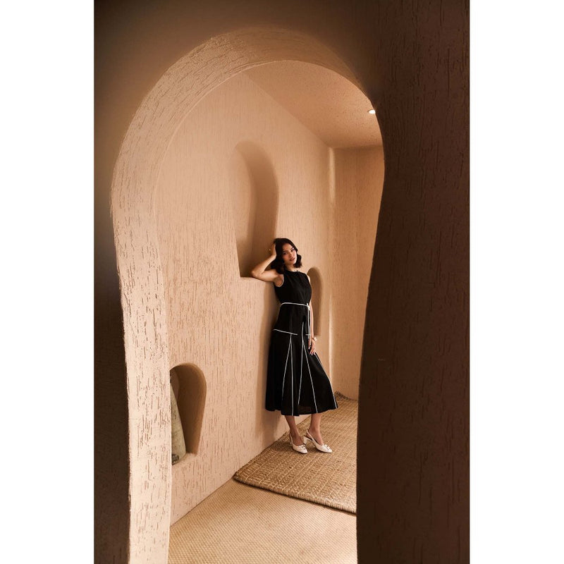 Label Deepika Nagpal Black Loretta Co-Ord (Set of 3)