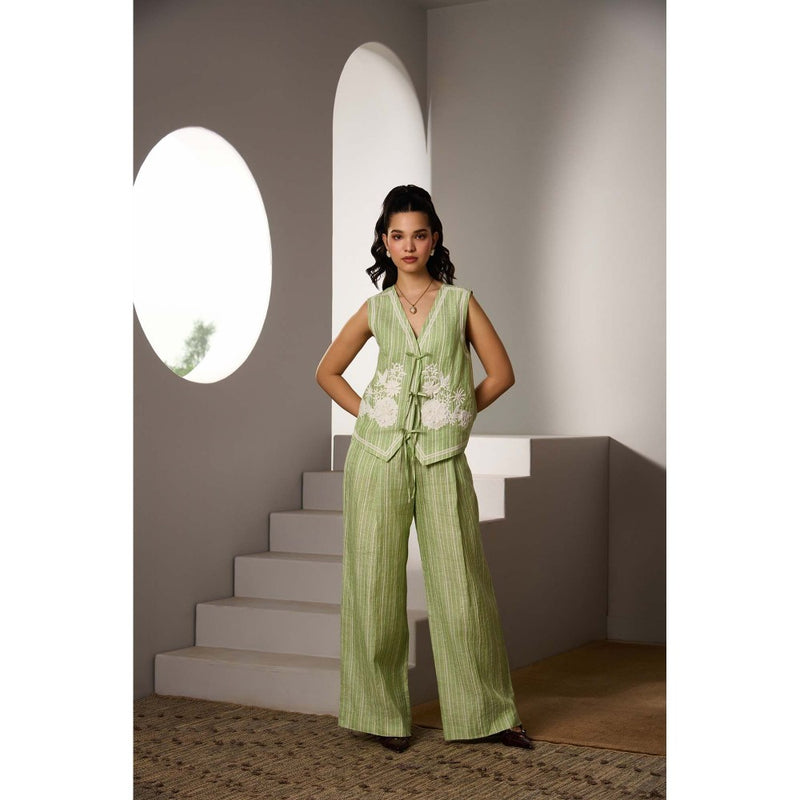Label Deepika Nagpal Green Desiree Co-Ord (Set of 2)