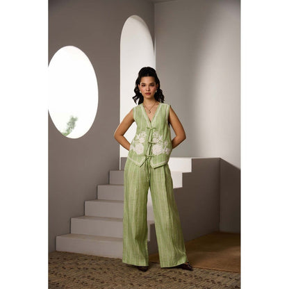 Label Deepika Nagpal Green Desiree Co-Ord (Set of 2)