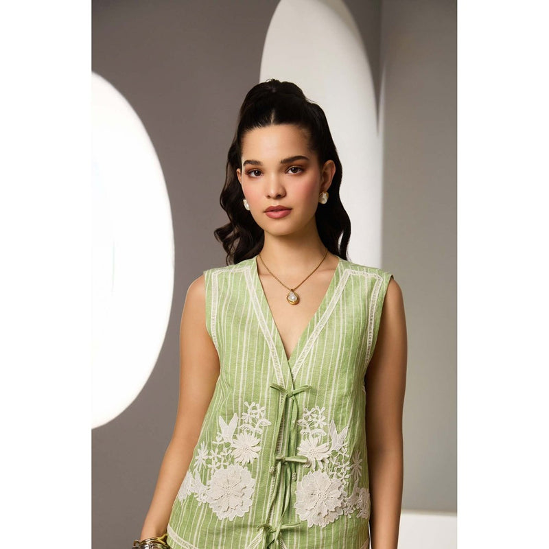 Label Deepika Nagpal Green Desiree Co-Ord (Set of 2)