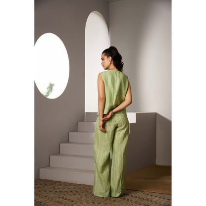 Label Deepika Nagpal Green Desiree Co-Ord (Set of 2)