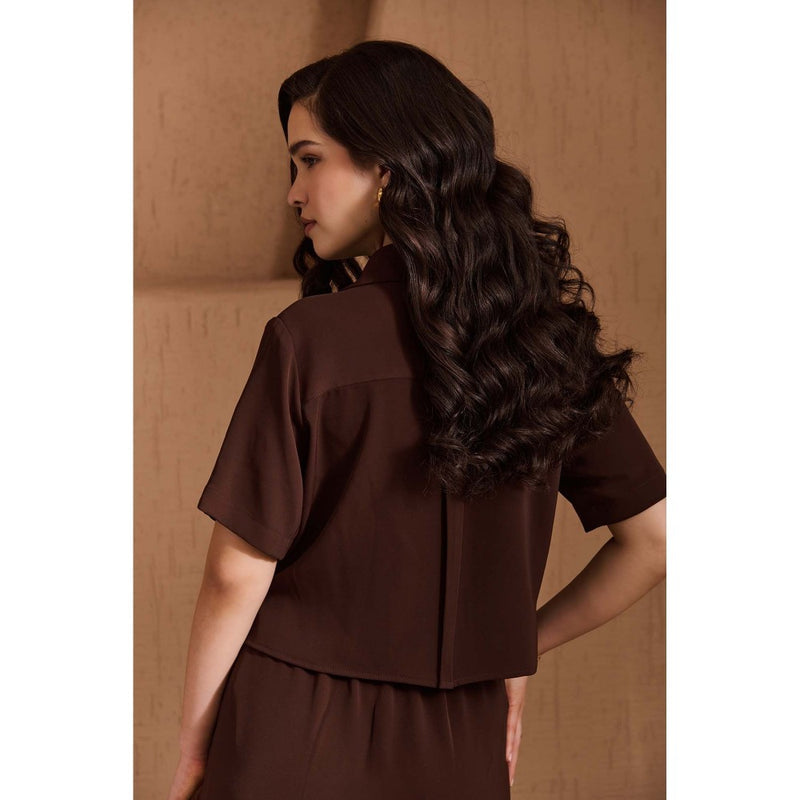 Label Deepika Nagpal Brown Juliette Co-Ord (Set of 2)