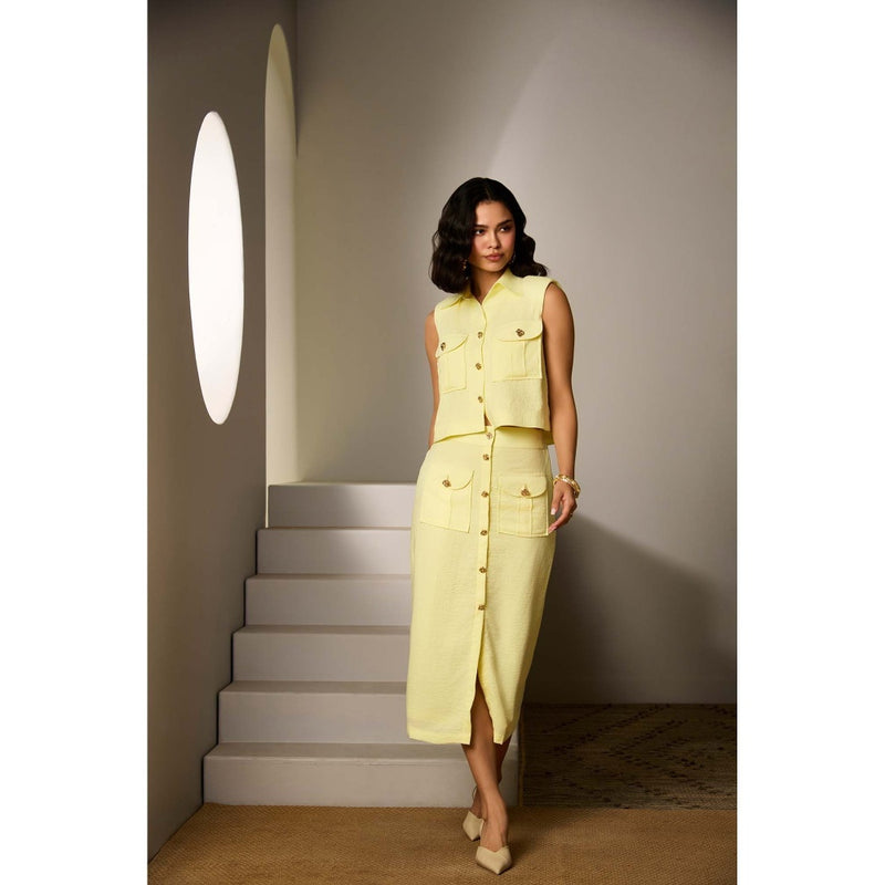 Label Deepika Nagpal Yellow Juliana Co-Ord (Set of 2)