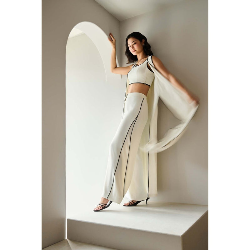 Label Deepika Nagpal Ivory Arya Co-Ord (Set of 3)