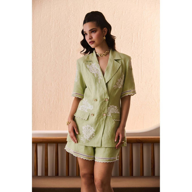 Label Deepika Nagpal Green Keith Co-Ord (Set of 2)