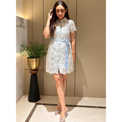 Label Deepika Nagpal Peace Blue Knee Length Dress