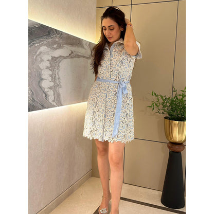 Label Deepika Nagpal Peace Blue Knee Length Dress