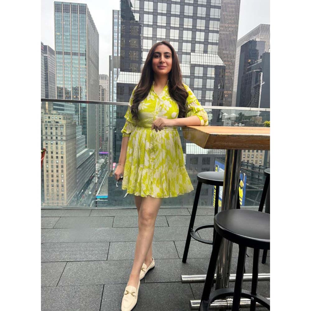 Label Deepika Nagpal Deepika In Ella Green Mini Dress