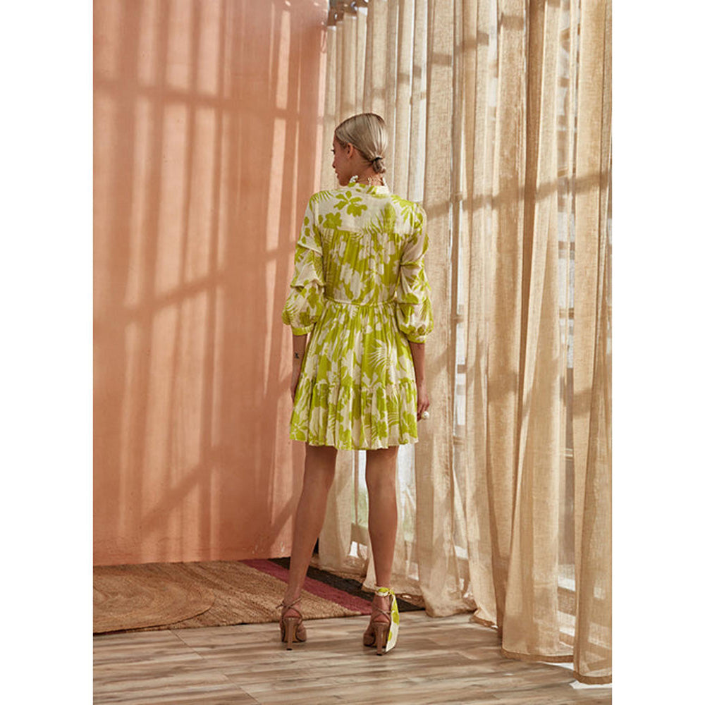 Label Deepika Nagpal Deepika In Ella Green Mini Dress