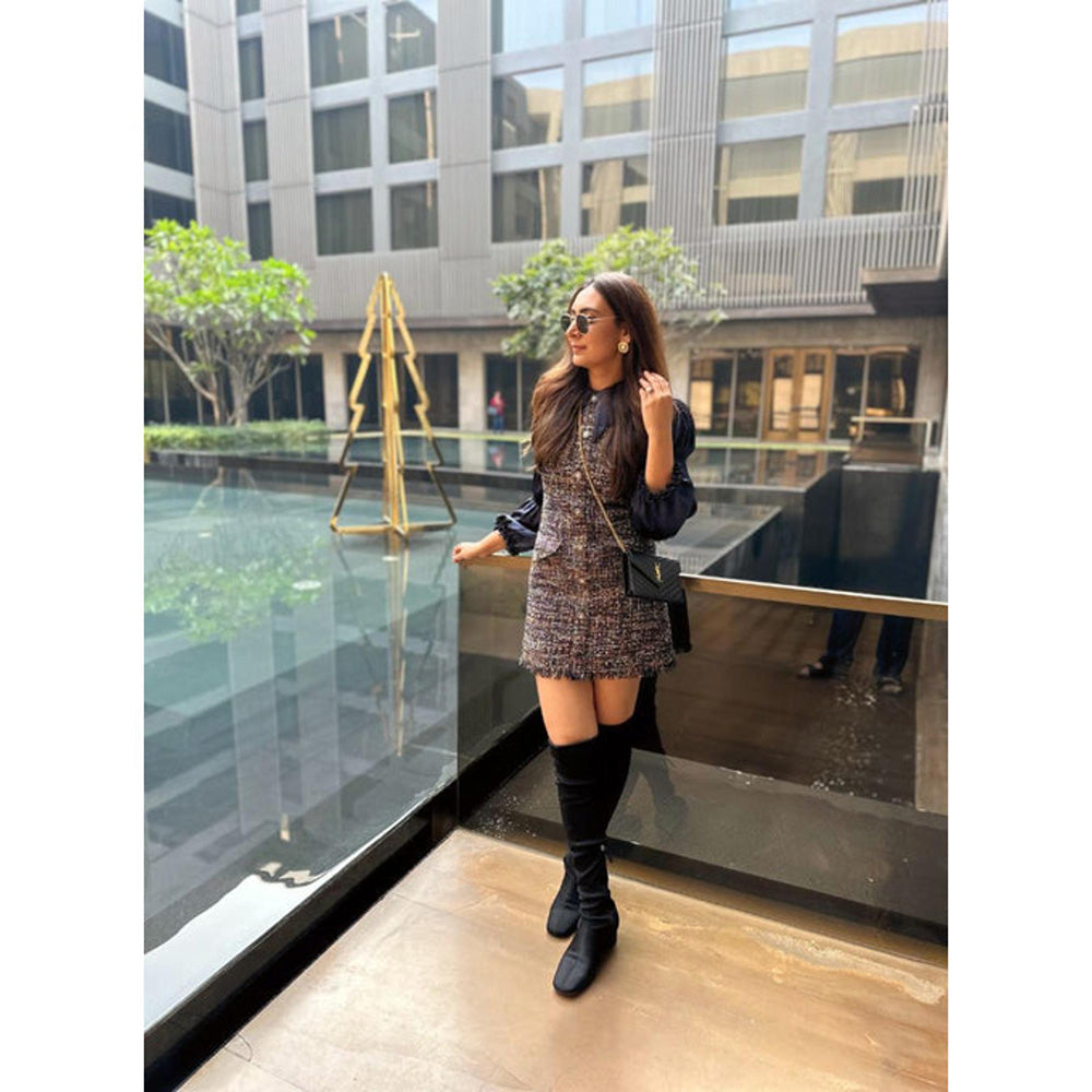 Label Deepika Nagpal Deepika Nagpal In Maria Blue Mini Dress with Shirt