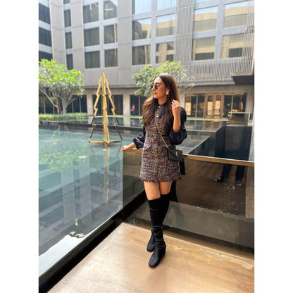 Label Deepika Nagpal Deepika Nagpal In Maria Blue Mini Dress with Shirt