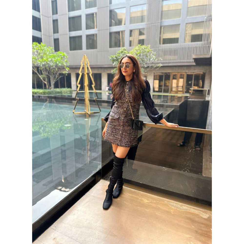 Label Deepika Nagpal Deepika Nagpal In Maria Blue Mini Dress with Shirt