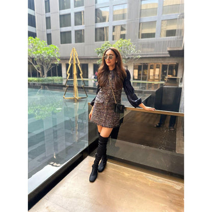 Label Deepika Nagpal Deepika Nagpal In Maria Blue Mini Dress with Shirt