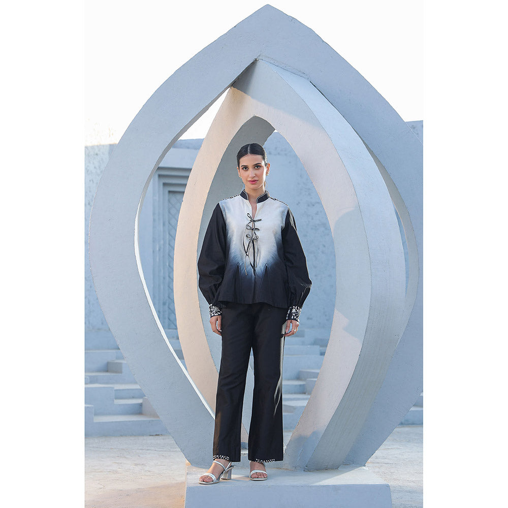 Label Niti Bothra Black Mystic Knot Tie-Up Co-Ord (Set of 2)